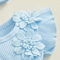 thumbnail image 5 of NOLDARES Little Girls A-Line Dress Cute Pattern Short Sleeve Casual Toddler Girl Dresses for Party 1-8 Years(Blue,6-12 Months), 5 of 7