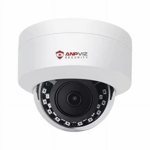Anpviz 4MP POE IP Camera Outdoor , Security Dome Camera Built-in  Microphone ,Waterproof IP66, H.265 , IR Night Vision, 2.8mm lens,24/7 Recording