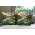 thumbnail image 5 of Ambesonne Lake Throw Pillow Cover Pack of 4, Nature Morning Scenery Peaks, 4 Pcs-36"x36", Peach Green and Fawn, 5 of 5