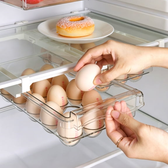 NUBILY Fridge Egg Drawer Organizer Holder Trays for Refrigerator Egg Container (1 Pack)