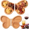 thumbnail image 2 of Homlux Foldable Guitar-Shaped Charcuterie Board, Natural Oak Wood, 4 Compartment Serving Platter, For Appetizer Cheese Meat Wine, 2 of 6