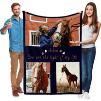 Personalised Blanket, Customised Photo Blankets, Personalised Flannel Blankets, Upload Photo as a Gift for Your Family Friend, Suitable for All Kinds of Anniversaries, 1 Photo