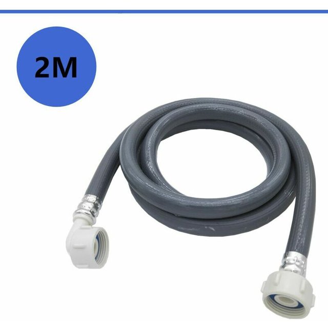 Manguera de agua para lavadora Manguera de agua de extensión de manguera de entrada de 2 m, Manguera de entrada de agua recta / angular de 25 mm 3/4 pulgadas, para lavavajillas, lavadoras