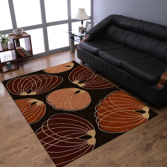 Rugsotic Carpets Hand Tufted Wool Eco-Friendly 5'x8' Rectangle Brown Contemporary Modern High Pile Thick Handmade Anti Skid Indoor Area Rug K00668