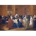 thumbnail image 2 of Guardi, Francesco 24x18 Black Ornate Wood Framed with Double Matting Museum Art Print Titled - Ladies and Gentlemen In Carnival Costume In The Ridotto, Venice, 2 of 4