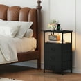 thumbnail image 3 of Eunos 3 Drawer Black Nightstand set of 2 with Charging Station and LED for Bedroom, Living Room, 3 of 8