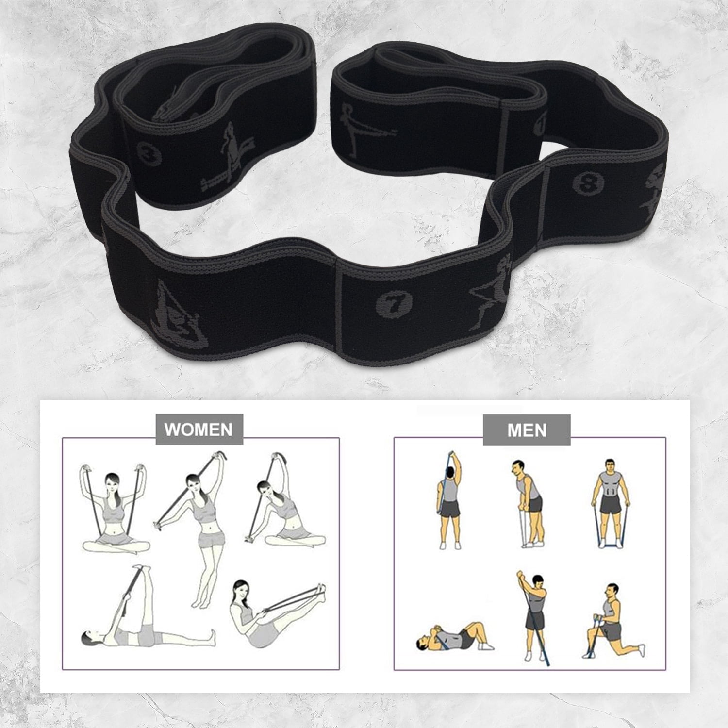 KSdd Fitness Kit - Fabric Resistance Band, Kinesiology Tape (2 Rolls), Jump Rope, and Carrying Bag