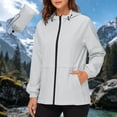 thumbnail image 5 of ShomPort Rain Jacket for Women Packable Zipper Drawstring Hooded Trendy Loose Waterproof Jackets, 5 of 7
