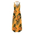 thumbnail image 5 of Dvprdro Women's Summer Tank Dress Fashion Floral V Neck Spaghetti Strap Side Split Casual Loose Beach Sun Long Maxi Dress, 5 of 5