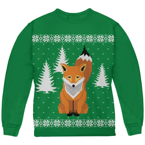 Old Glory Toddler Big Fox Ugly Christmas Sweater Long Sleeve Hoodie