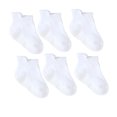 thumbnail image 1 of 6 Pcs Bas pour Enfants avec Bonne Élasticité Confortables à Porter Style Simple Bonne Fabrication Blanc 14-16, 1 of 6