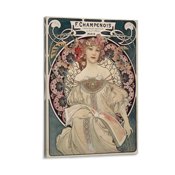 Alphonse Mucha Art Poster Reverie Painting Poster Canvas Poster Wall Art Picture Prints Hanging Photo Gift Decor Home Posters Artworks 20x30inch(50x75cm)
