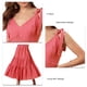 thumbnail image 4 of Vestido con tirantes y cuello en V, cintura delgada, dobladillo grande, tela de lunares redondos para verano, 4 of 5