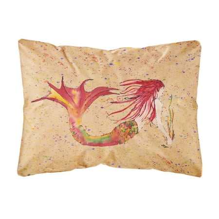 Carolines Treasures 8339PW1216 Mermaid Canvas Fabric Decorative Pillow, 12H x16W, multicolor