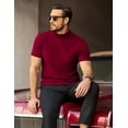 thumbnail image 4 of COOFANDY Mens Mock Turtleneck Sweater Short Sleeve Ribbed Knit Turtleneck Slim Fit Casual Sweater Soft, 4 of 5
