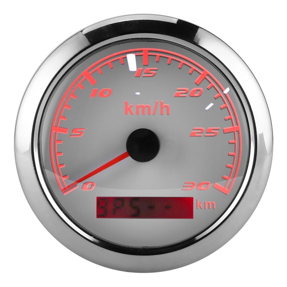 M Buder GPS Speedometer 30km/h Odometer 85mm (3.3 in) IP67 Waterproof White Dial[cite: 1]