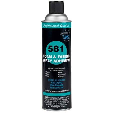 V&S #581 Foam & Fabric Spray Glue Adhesive 12 oz. (Best Glue For Fabric To Foam)