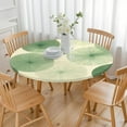 thumbnail image 3 of Green Tie Dye Overlay Pattern Round Fitted Tablecloth with Elastic Edge,Dining Table Cover Waterproof,Outdoor Round Tablecloth for Camping,Dining,Indoor and Outdoor, 3 of 7