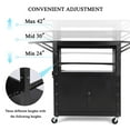 thumbnail image 4 of AOILE Height Adjustable Rolling AV Cart with Lockable Cabinet – Sturdy Steel Shelves, Mobile Design for Secure Equipment Storage, 4 of 7