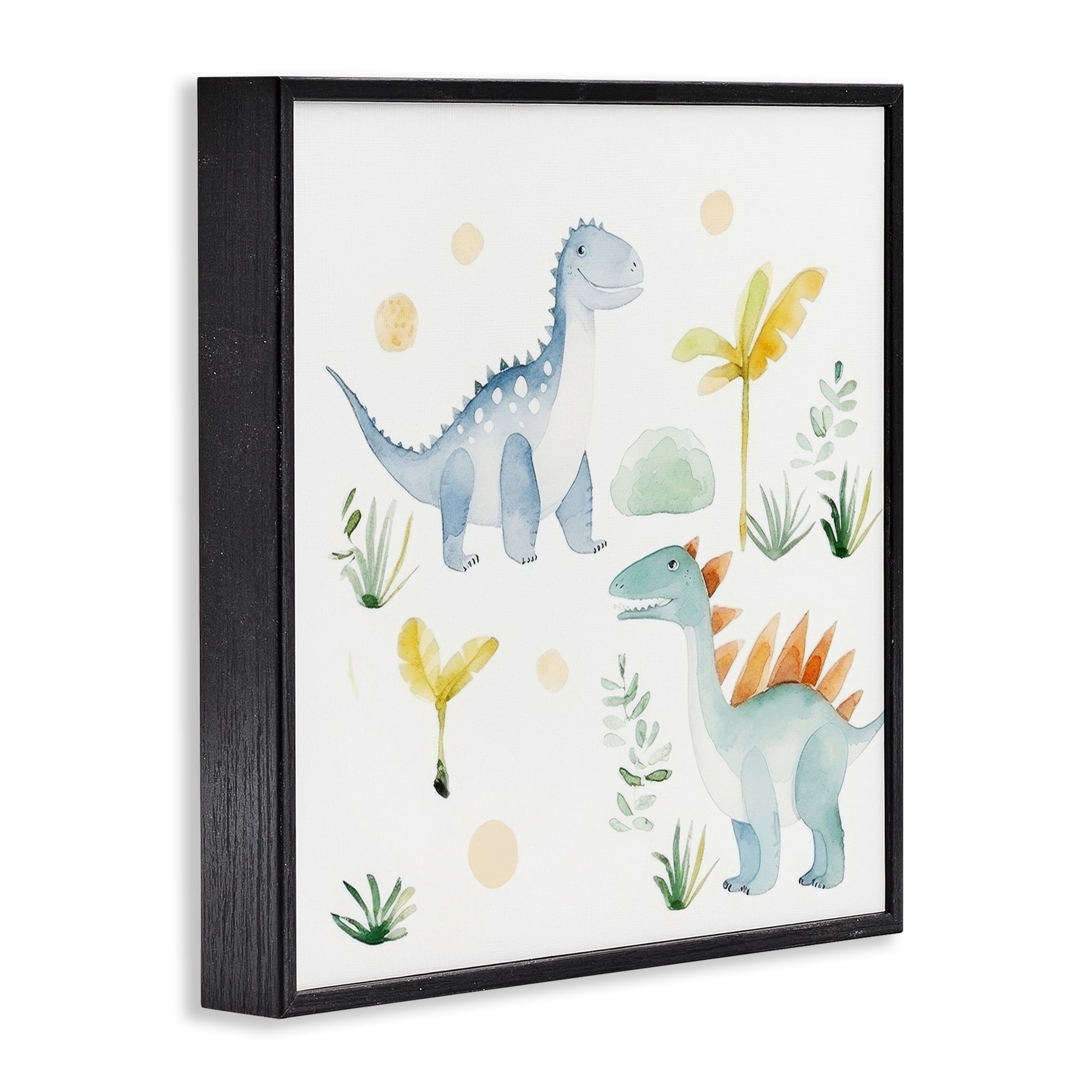 Stupell Industries Dino Wonderland Friends Black Framed Giclee Art, design by Lazar Studio