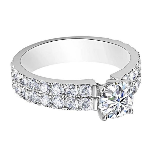 AFFY 0.79 Ct White Natural Diamond Solitaire Engagement Ring in 14k White Gold Ring Size - 4