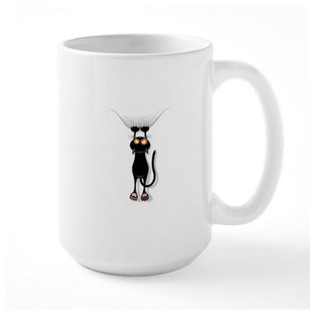 

CafePress - Amusing Hanging Black Cat Mugs - 15 oz Ceramic Large Mug