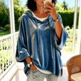 thumbnail image 2 of Oversized Sweatshirts for Women - 2026 Fall Winter Outfits Casual 3/4 Sleeve V Neck Comfort Hoodie Pullover, 2 of 5
