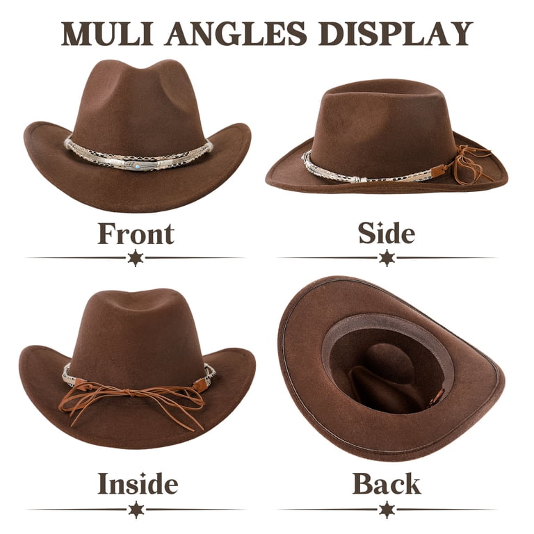 WoWstyle Cowboy Hat for Adult Men Women Cowgirl Hat with  display picture 2