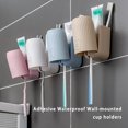 thumbnail image 4 of Kearding Soporte de pared para cepillos de dientes, soporte para vasos a prueba de polvo, organizador adhesivo, accesorios de baño para el hogar, Juegos de accesorios de baño Rosa Kearding HA078324-04, 4 of 6
