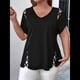 thumbnail image 5 of Blusas Tipo Túnica de Corta para Mujer, con Escote en V Recortado, Elegantes, Informales, Holgadas y Largas Negro XXL, 5 of 7
