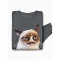 thumbnail image 3 of Moustache Grumpy Cat Sweatshirt Men -T-Line Designs, Male 3X-Large, 3 of 4