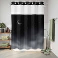 thumbnail image 6 of No Hook Shower Curtain, Night Stars Moon Shower Curtains for Bathroom with See Through Top Window, Modern Abstract Art Cloud Fog Waterproof & Washable Bath Curtain Extra Long 72"x96", 6 of 9