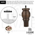 thumbnail image 4 of LAVANE 5 inch / 12cm Wooden Furniture Legs, 4PCS Soild Wood Turned Spindle Replacement Bun Feet with Pre-Drilled M8 Inch Bolt & Mounting Plate for Couch Sofa Cabinet Ottoman, 4 of 6