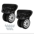 thumbnail image 2 of 1 Pair A88 Luggage Suitcase Wheels, Outdoor Double Row Large Wheel Draw Bar Box Code Case Suitcase, Replacement Casters Porous Caster, 2 of 8