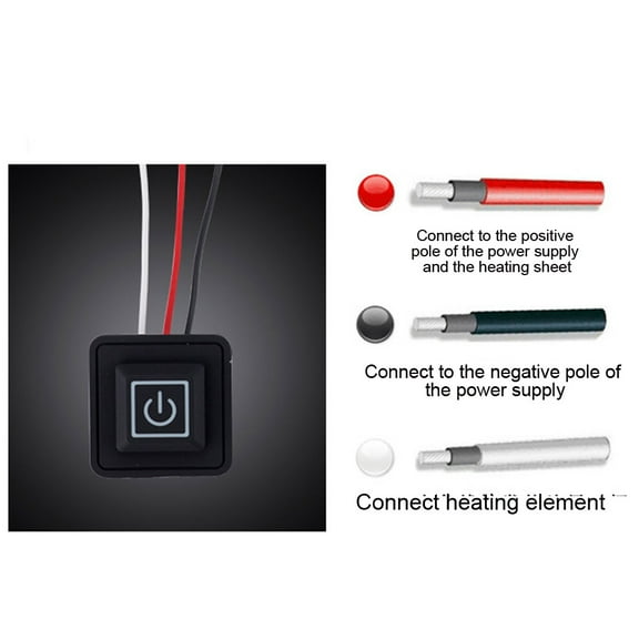 ✪ 3.7-12V Waterproof Button Switch Heated Vest Pants Gloves Electirc Heating Waistband DIY Temperature Controller Switch