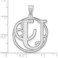 thumbnail image 4 of Sterling Silver Large Rhodium-Plated Fancy Script Letter U Initial Pendant (Width 25.55) (Length 34.61) - Jbsp, 4 of 5