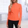 thumbnail image 2 of Oksale Workout Jackets for Woman Sun Protection Full Zip Jacket Long Sleeve Plus Size Shirts for Athletic Sports Hiking Orange S, 2 of 7