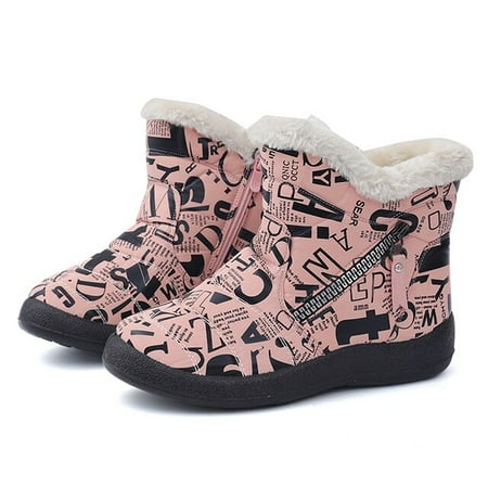 

Boots Plush Warm Ankle Boots For Women Family Winter Boots Waterproof Women Boots Female Winter Shoes Zip Booties 28-43