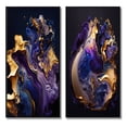 thumbnail image 2 of Designart "Purple-Hued Marble Geode I" Abstract Liquid Ink Framed Wall Art Set Of 2 - Purple Abstract Framed Canvas Set For Living Room Decor, 2 of 6