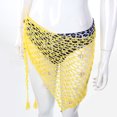 thumbnail image 3 of LMLYSoH Women's Swimwear Triangle Wrap, Fishnet Solid Color Shells Swimsuit Skirt Bikini Cover-Up Shawl, Summer Beach Cover Up, 3 of 9
