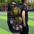 thumbnail image 5 of Bolso de la bola del deporte del bolso de las bolas de la malla del cordón con el bolso neto del gimnasio del paquete de las correas de hombro, 5 of 5