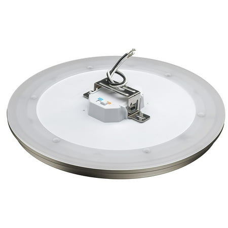 

TXUQEIXQ NIGHTLIGHTR 1.7 in. H x 11 in. W x 11 in. L Brushed Nickel White LED Ceiling Light Fixture with Nightlight