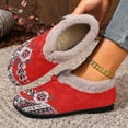thumbnail image 2 of Women's Suede Fleece Lined Casual Shoes Winter Warm Slip On Loafers Non Slip Short Snow Booties, 2 of 6