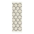 thumbnail image 3 of Unique Loom Hygge Shag Collection Area Rug - Trellis (2' 2" x 6' 1" Runner Ivory/Gray), 3 of 7