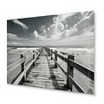thumbnail image 2 of Designart "Monochrome Boardwalk in Florida" Nautical & Beach Metal Art Living Room, 2 of 5