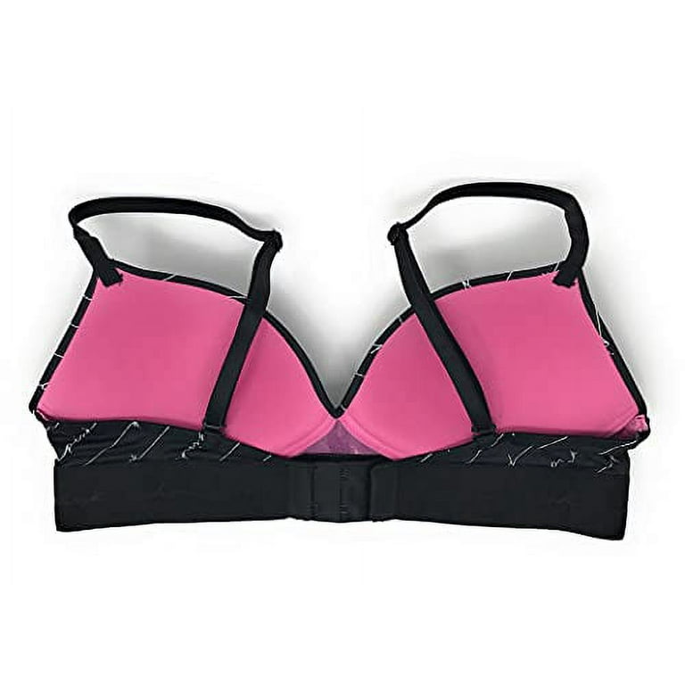 Victoria's Secret Pink Wear Everywhere Wireless Push-Up Bra 36DD Black  Linear Script 