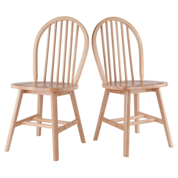 Contemporary Home Living Spindle Arched Back Chair Set - 36.75 - Brown - Set of 2