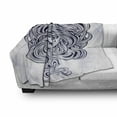 thumbnail image 3 of Hair Salon Soft Flannel Fleece Throw Blanket, Art Nouveau Style Mythological Medusa Hair Inspired, Cozy Plush for Indoor and Outdoor Use, 60" x 80", Navy Blue Pale Grey, by Ambesonne, 3 of 6