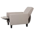 thumbnail image 3 of Zuca Pushback Recliner Chair, Black Wood, Premium Padded Beige Polyester, 3 of 6