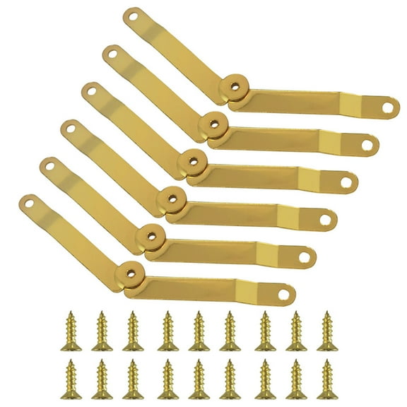 Set Of 6 Gold Metal Lid Support Hinges Elegant Gold Folding Hinges Suitable for Furniture Cabinet & Jewelry Box Decors